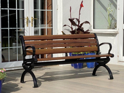 Garden 9 Slat Fibreglass Bench MCI537MAL with Aluminium Legs