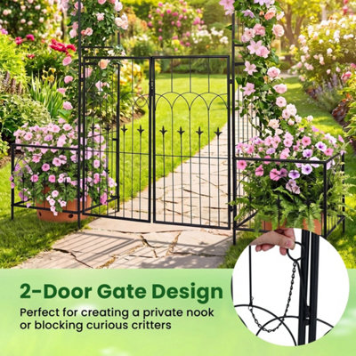 Garden Arbor with Gate and Planter Boxes 206cm Heavy Duty