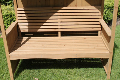 Garden Arbour with Integral Garden Bench Natural DIY at B Q