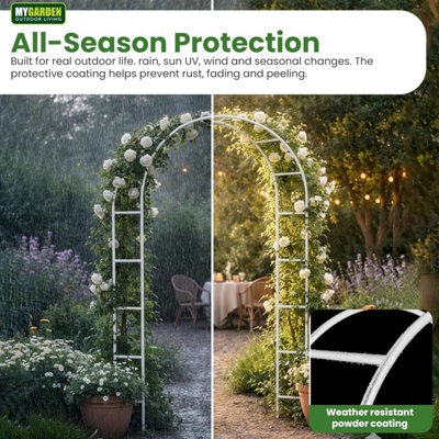 Garden Arch 2.4M Arch Frame for Climbing Plants Heavy Duty Outdoor ...