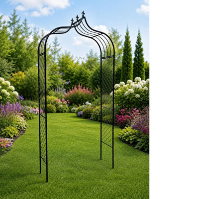 Garden Arch Plant Support Entrance Frame Arbour Black