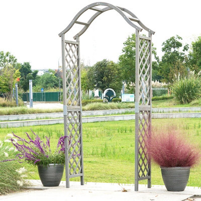 Garden Arch Wooden Pergola Feature Trellis Rose Climbing Plant Archway ...
