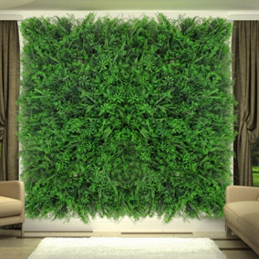 Garden Artificial Plant Wall Panel Faux Grass Wall Plants Backdrop Greenery Hedge 60cm (W) x 40cm (D)