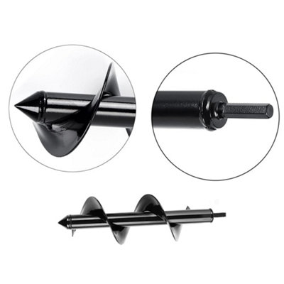 3.5x32 Inch Garden Auger Drill Bit - Planting Bulb Earth Post Hole Digger Tool