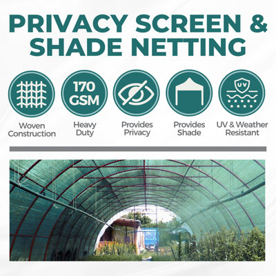 Garden Balcony Privacy Fence Screening Shade Netting - Heavy Duty 170 ...