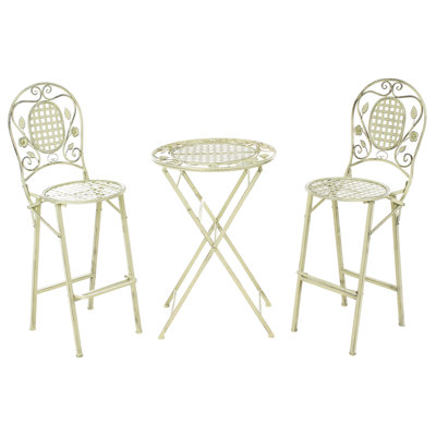 Garden Bar Set Folding BIVIO Metal Light Green