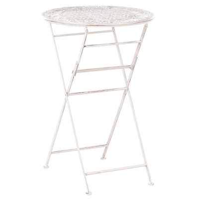 Garden Bar Table TRIESTE 60 cm 60 cm Metal Light Beige