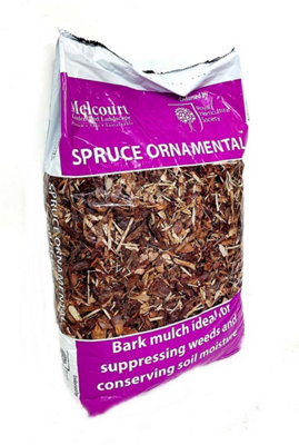 Garden Bark 60L bag of Melcourt's RHS Spruce Ornamental Bark for Weed Control and Mulching