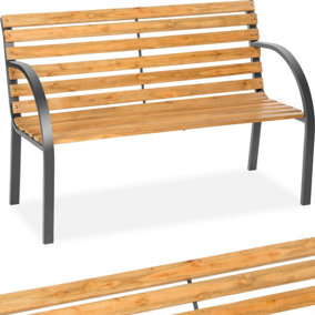 Garden bench 2-seater in wood (119.5x 62x83cm) - brown
