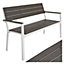 Garden bench 2-seater w/ aluminium frame (128x59x88cm) - light grey/white