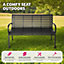 Garden bench 3-seater w/ steel frame (126x62x81.5cm) - black