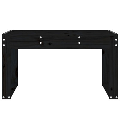 Garden Bench Black 80x38x45 cm Solid Wood Pine