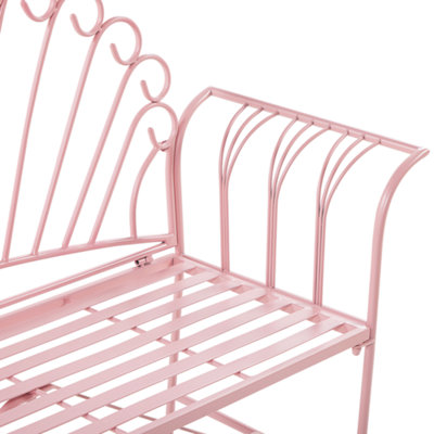 Garden Bench CAVINIA 125 cm Metal Pink