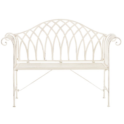 Garden Bench MILAZZO 130 cm Metal White