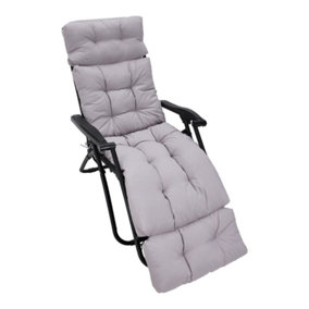 Garden Bench Recliner Chair Swing Chair Seat Pad Cushion Lengthen Sunlounger Cushion for Indoor Outdoor,Grey