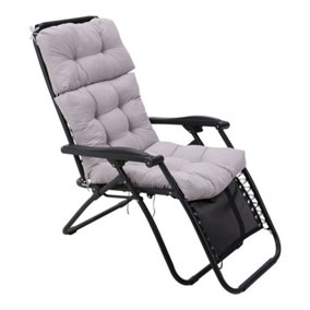 Garden Bench Recliner Chair Swing Chair Seat Pad Cushion Sunlounger Cushion for Indoor Outdoor,Grey