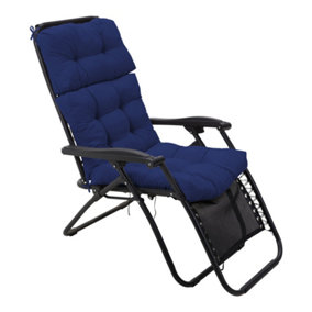 Garden Bench Recliner Chair Swing Chair Seat Pad Cushion Sunlounger Cushion for Indoor Outdoor,Navy Blue