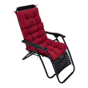 Garden Bench Recliner Chair Swing Chair Seat Pad Cushion Sunlounger Cushion for Indoor Outdoor,Red