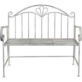 Garden Bench Seat Patio Furniture - Foldable Design - Shabby Chic Handmade - Cement Grey(Trentino)