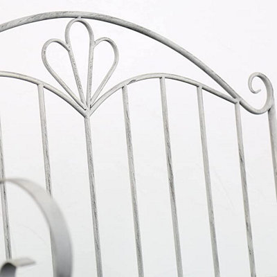 Garden Bench Seat Patio Furniture - Foldable Design - Shabby Chic Handmade - Cement Grey(Trentino) - 3