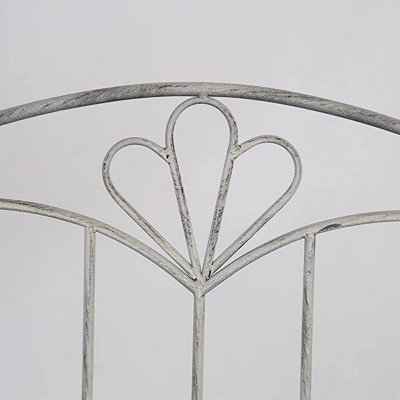 Garden Bench Seat Patio Furniture - Foldable Design - Shabby Chic Handmade - Cement Grey(Trentino) - 4
