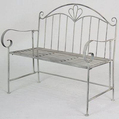 Garden Bench Seat Patio Furniture - Foldable Design - Shabby Chic Handmade - Cement Grey(Trentino) - 6