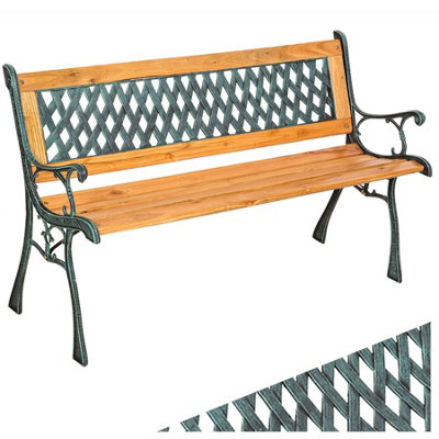 Garden Bench Tamara - 2-seater, weatherproof, 128 x 51 x 73 cm - brown