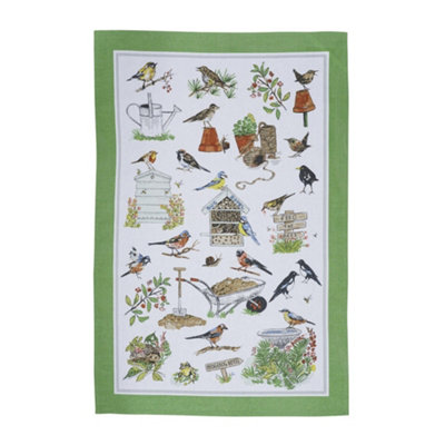 Garden Birds Animal Print 100% Cotton Tea Towel