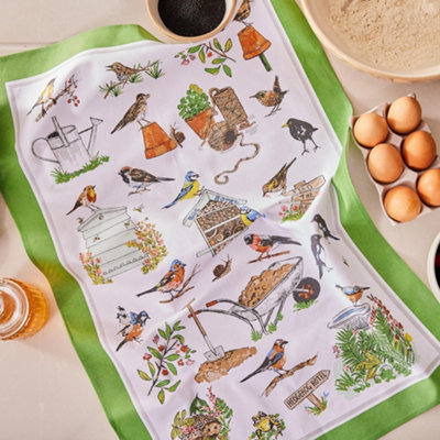 Garden Birds Animal Print 100% Cotton Tea Towel - 3