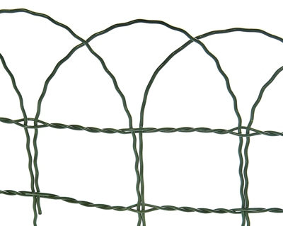 Garden Border Wire Fence PVC Green Steel Lawn Decorative Edging Fencing (H)250mm