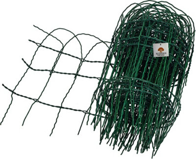 Garden Border Wire Fence PVC Green Steel Lawn Decorative Edging Fencing (H)400mm