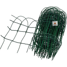 Garden Border Wire Fence PVC Green Steel Lawn Decorative Edging Fencing (H)400mm