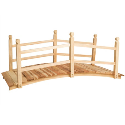 Garden Bridge - with railing, weatherproof, 137 x 58 x 58 cm - brown