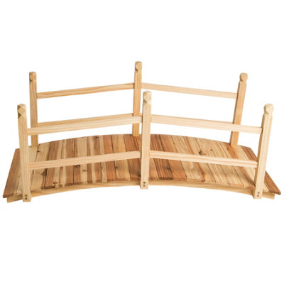Garden Bridge - with railing, weatherproof, 137 x 58 x 58 cm - brown