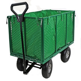 Garden Cart Heavy Duty Trolley Festival Hand Truck Wagon 210L with Folding Sides