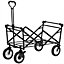 Garden Cart with Romovable Canopy, Foldable Trolley Wagon 4 Wheels Front Cup Holder Cooler Bag Push Pull Handle Hand Truck (Black)