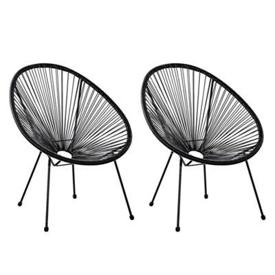 Garden Chair ACAPULCO II PE Rattan Black