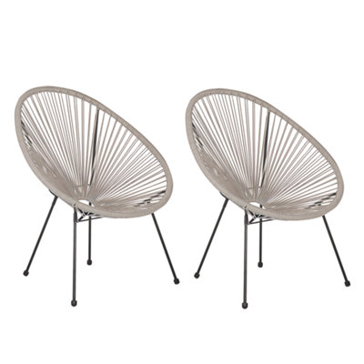 Garden Chair ACAPULCO II PE Rattan Light Grey