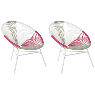 Garden Chair ACAPULCO PE Rattan Fuchsia Pink