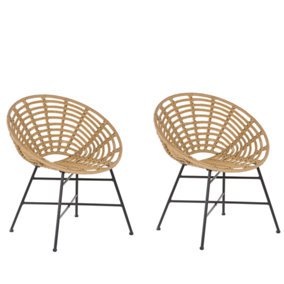 Garden Chair ACERRA PE Rattan Light Brown