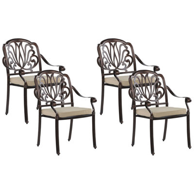 Garden Chair ANCONA Metal Dark Brown