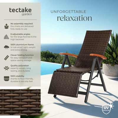 Garden Chair Brisbane - 6-way adjustable backrest and footrest ...