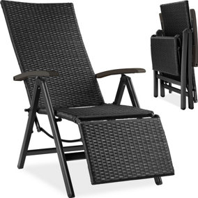 Garden chair Brisbane with footrest  - black