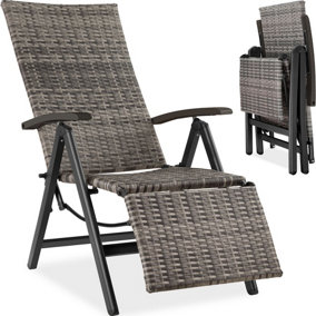 Garden chair Brisbane with footrest  - grey