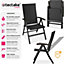Garden chair Canberra with reclining function - black