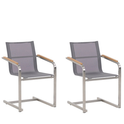 Garden Chair COSOLETO Stainless Steel Grey