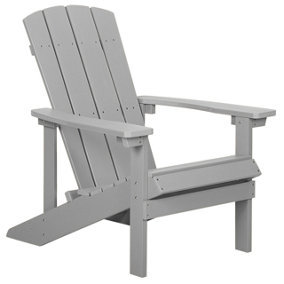 Garden Chair Engineered Wood Light Grey ADIRONDACK