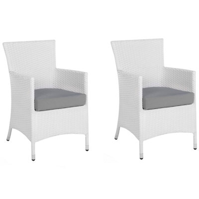 Garden Chair ITALY PE Rattan White