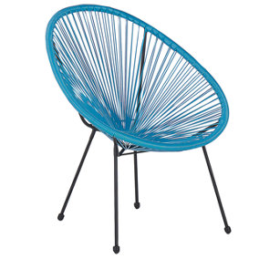 Garden Chair PE Rattan Blue ACAPULCO