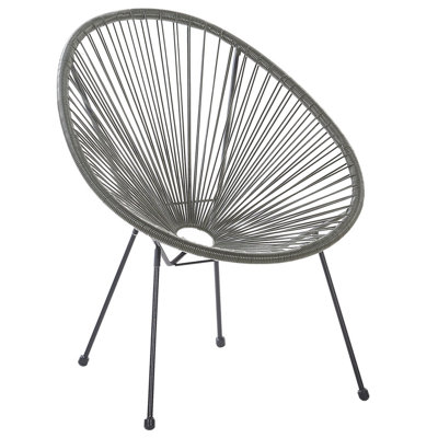 Garden Chair PE Rattan Dark Grey ACAPULCO II